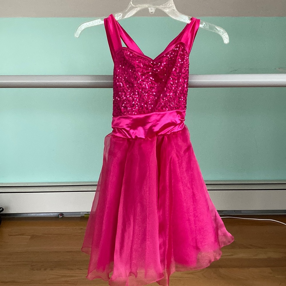 Pink sequined dance costume